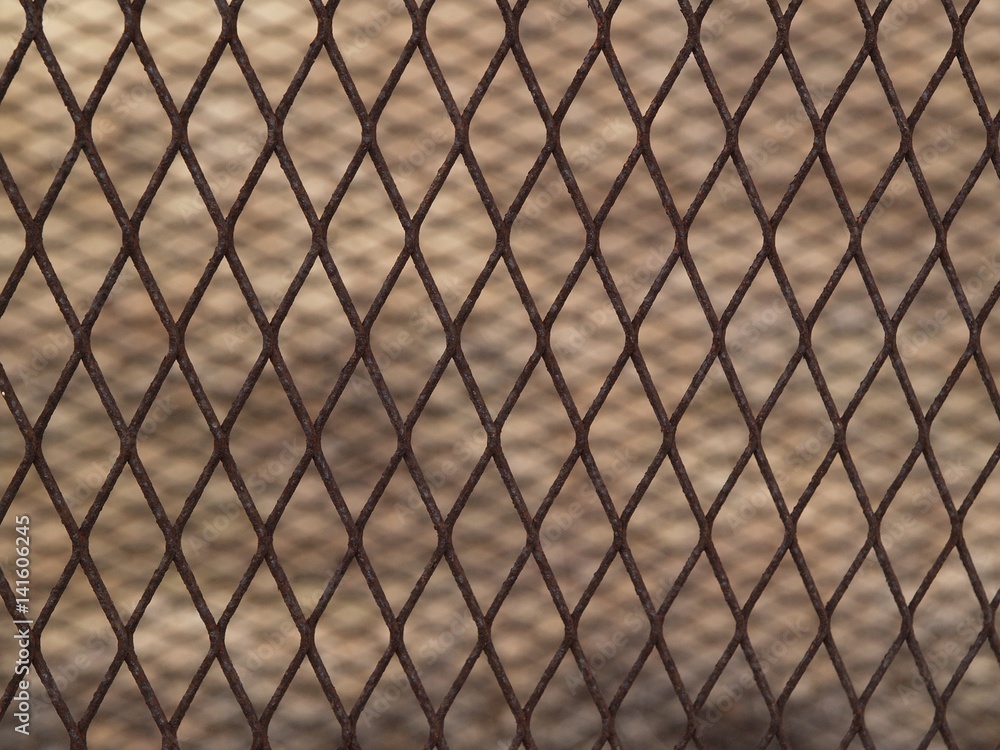 Fototapeta premium 茶色い鉄のメッシュ