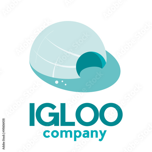 abstract igloo, cold and air conditioner concept. Vector illustration