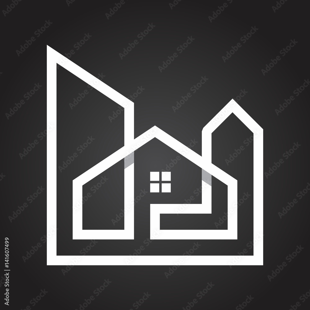 line art style logo for real estate and mortgage company line art style logo for real estate and mortgage company