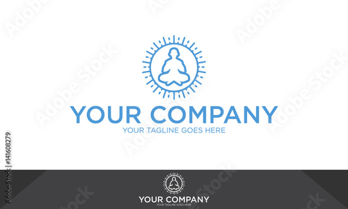 Yoga meditation logo, yoga meditation vector, yoga meditation logo template