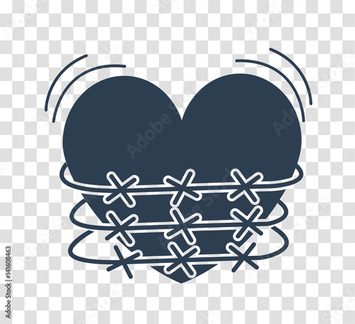 silhouette icon of heartache