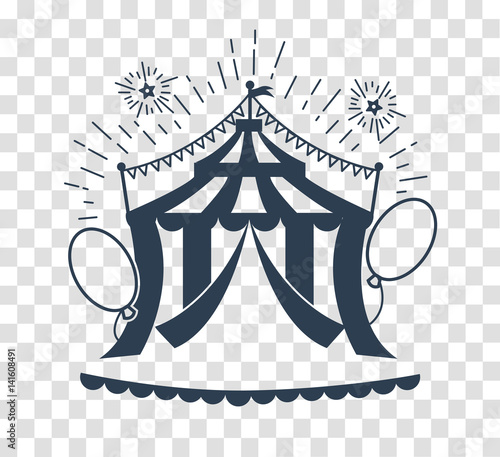 silhouette icon of the circus tent for logo