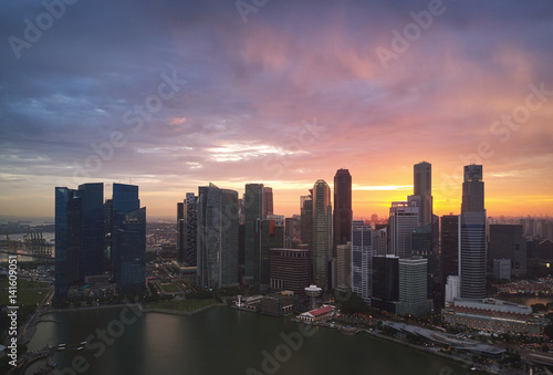 Singapore city CBD aerial photography asian financial centre urban 