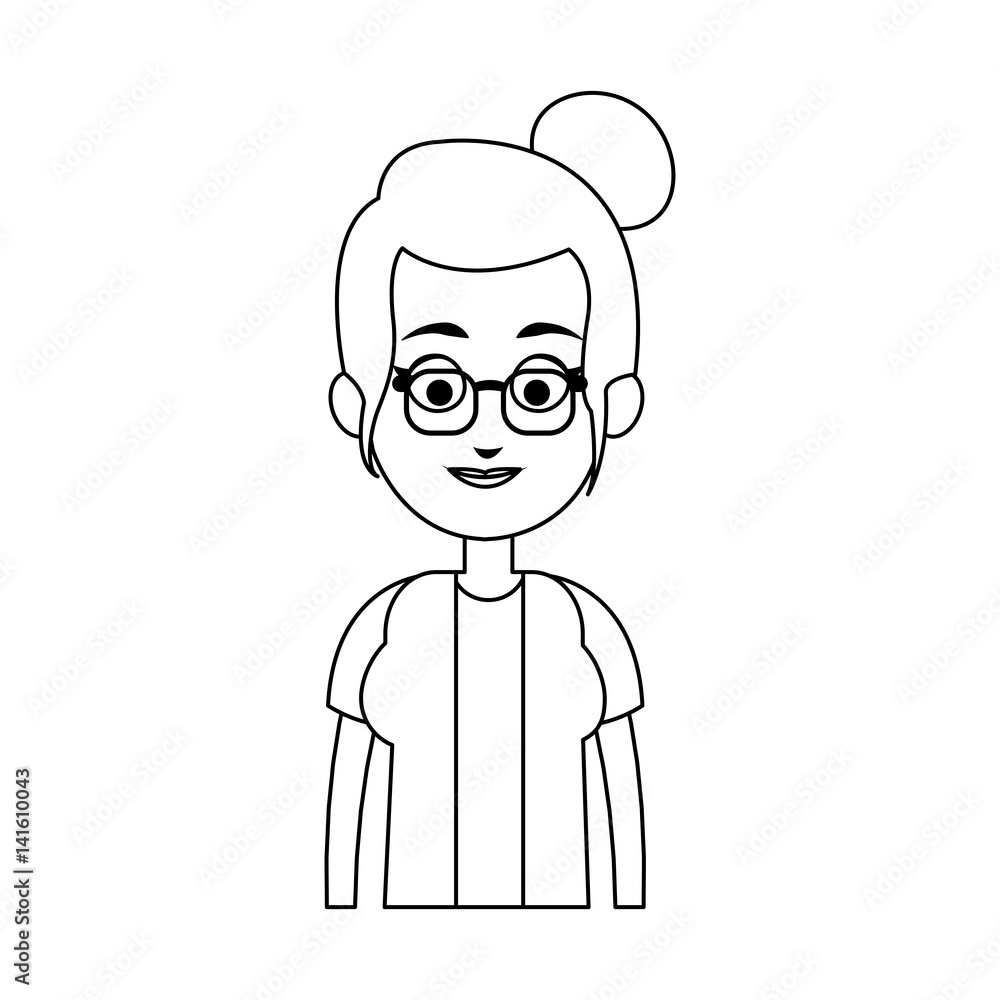 Old woman cartoon icon over white background. vector illustration