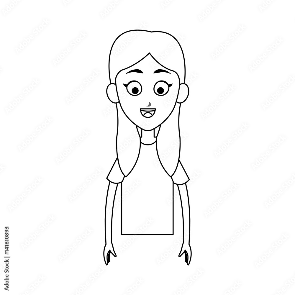 happy woman cartoon icon over white background. vector illustration