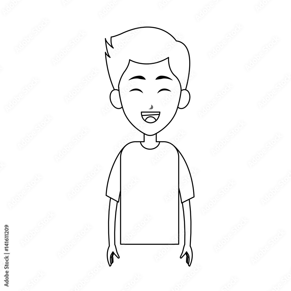 happy man cartoon icon over white background. vector illustration