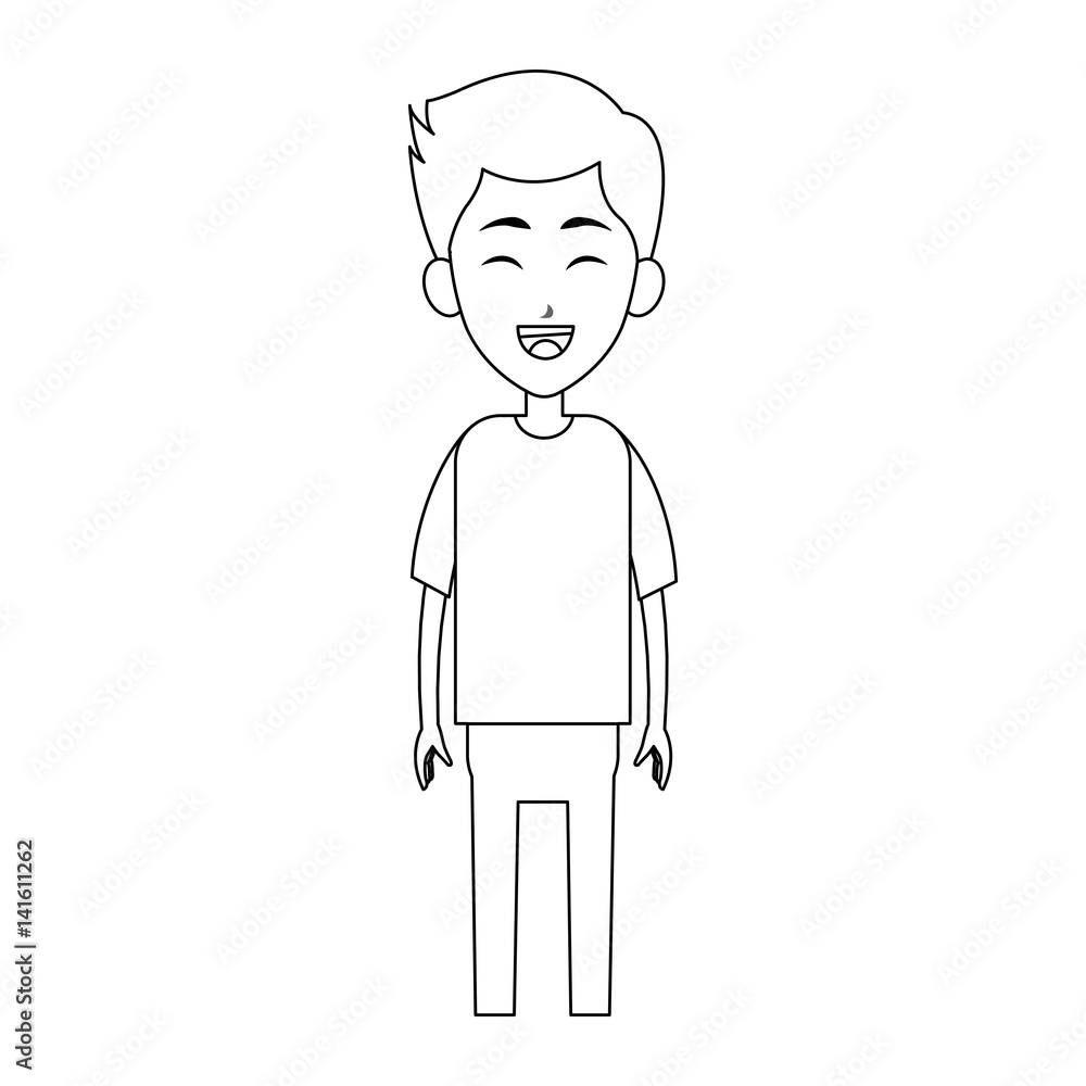 happy man cartoon icon over white background. vector illustration happy man cartoon icon over white background. vector illustration