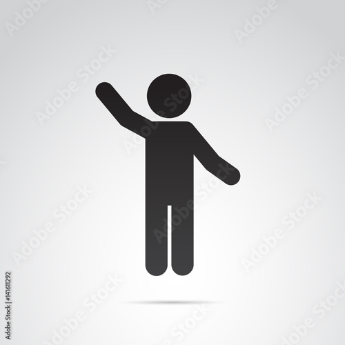 Human waving vector icon.