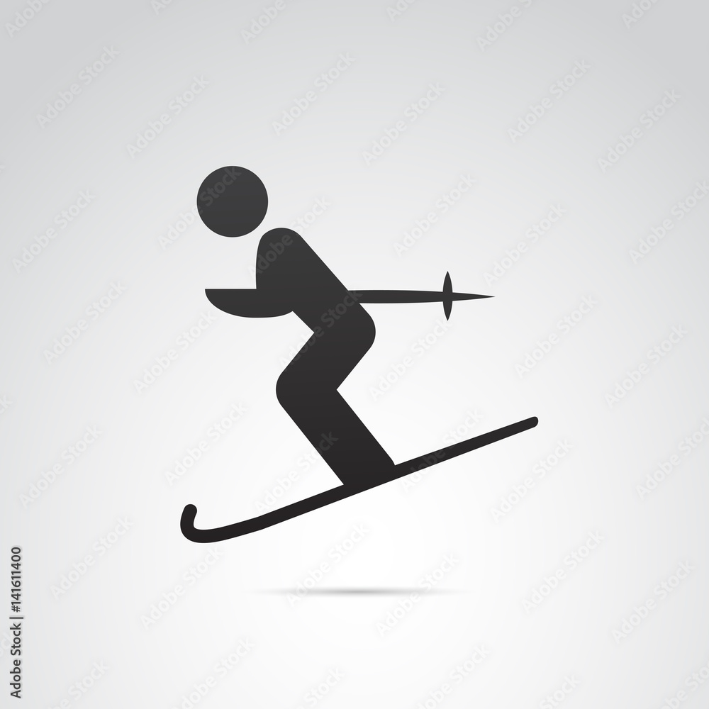 Ski vector icon.