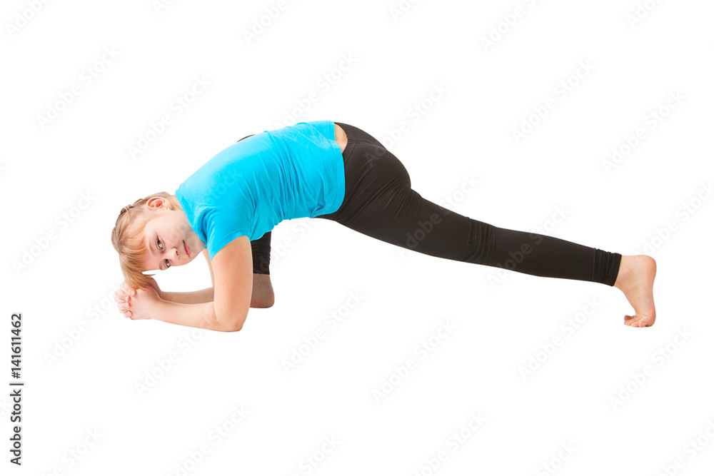 beautiful woman doing yoguna white background beautiful woman doing yoguna white background