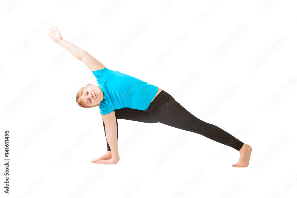 beautiful woman doing yoguna white background beautiful woman doing yoguna white background