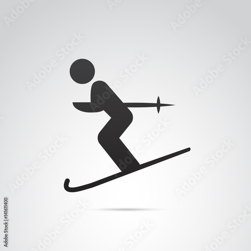 Ski vector icon.