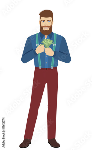 Hipster counts the cash money