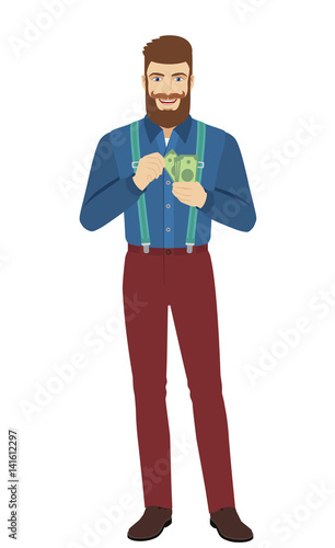Hipster counts the cash money