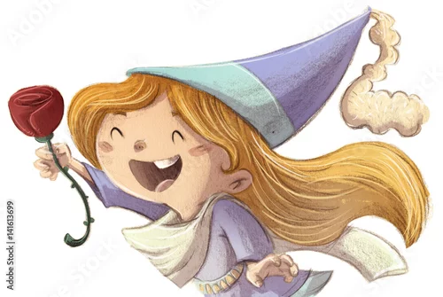 Obraz bajkowa księżniczka z różą