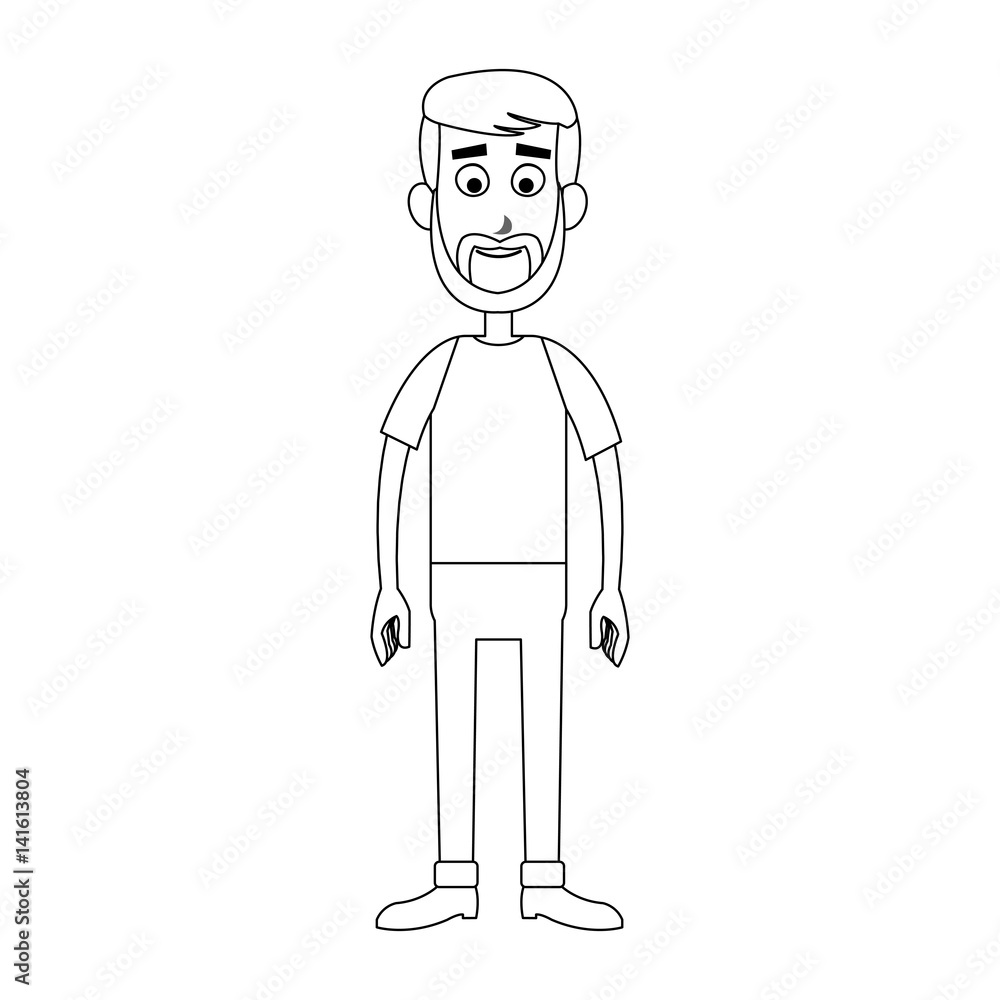 happy man cartoon icon over white background. vector illustration happy man cartoon icon over white background. vector illustration