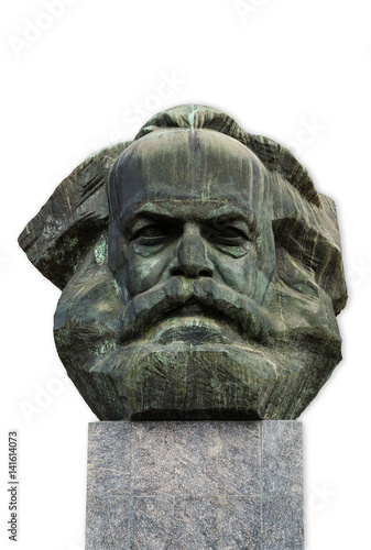 Foto Karl Marx Kopf in Chemnitz isoliert