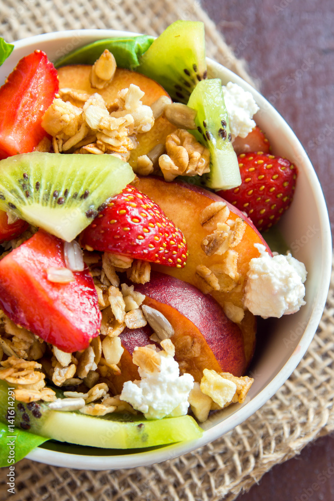 fruit salad with homemade granola fruit salad with homemade granola