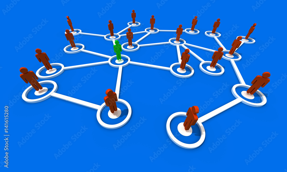 Connected People in Network - obrazy, fototapety, plakaty 