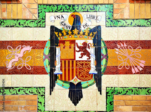 Memoria histórica, escudo de España de la época del franquismo photo