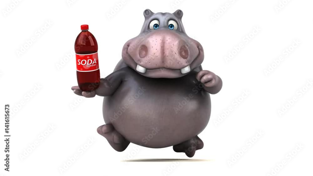 Fun hippo running - 3D Animation Fun hippo running - 3D Animation