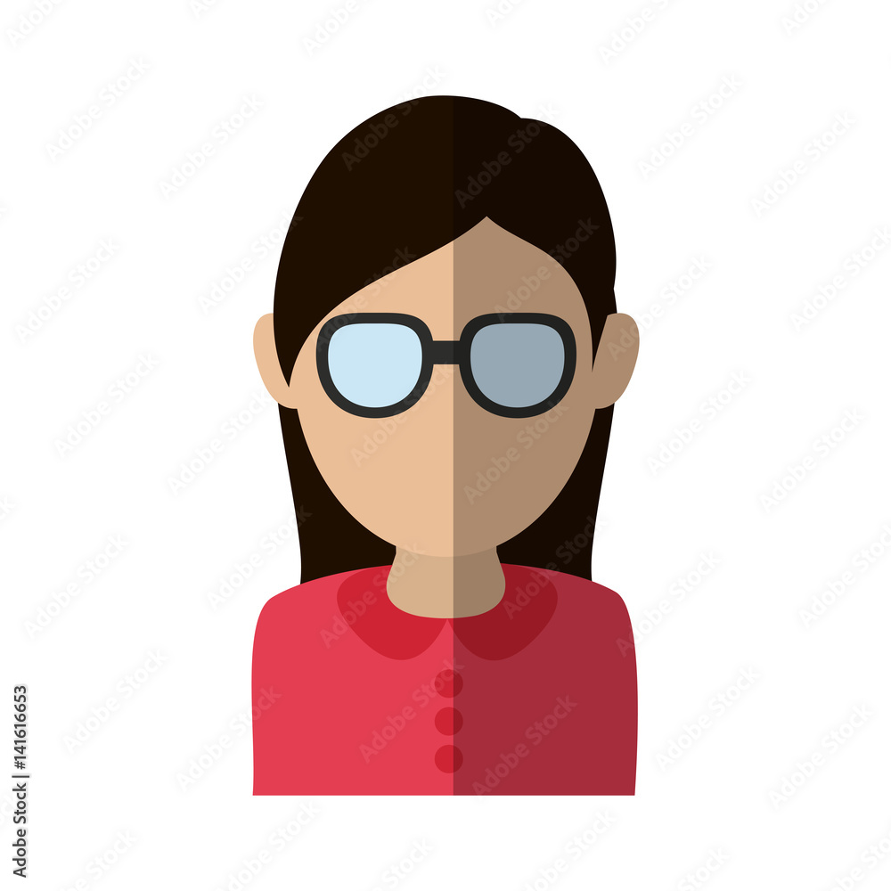 woman avatar icon over white background. colorful design. vector illustration