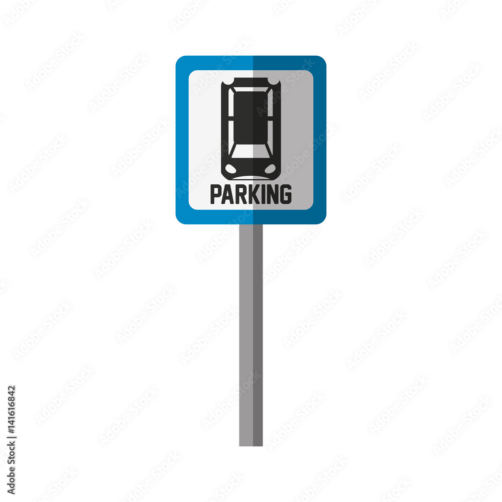 parking zone road sign icon over white background. colorful design. vector illustration parking zone road sign icon over white background. colorful design. vector illustration