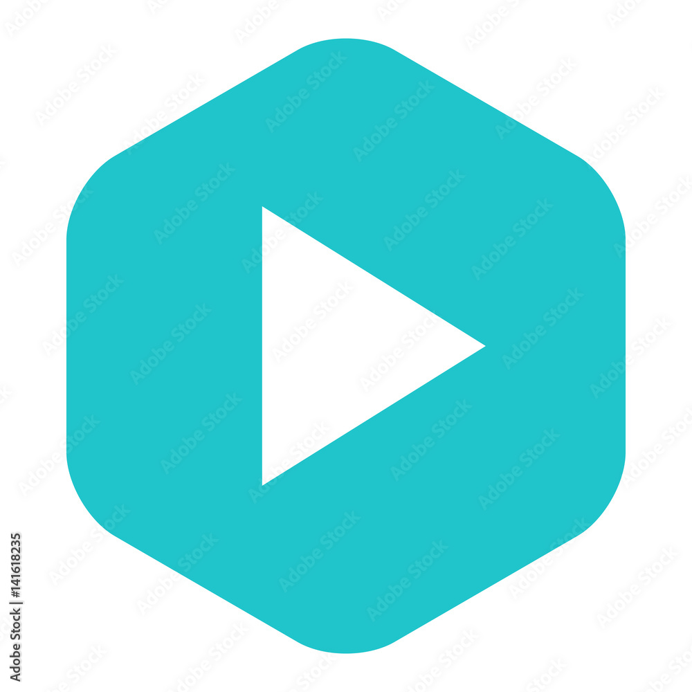Arrow Play Sign Flat Hexagon Icon Arrow Play Sign Flat Hexagon Icon