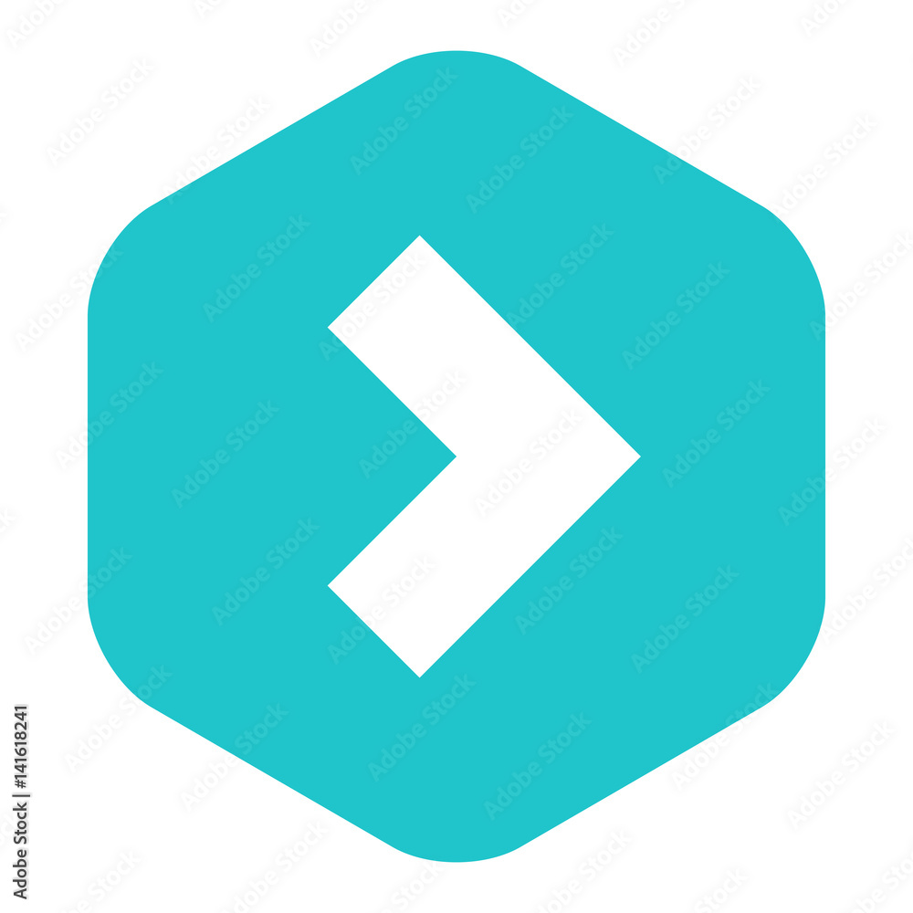 Arrow Sign Flat Hexagon Icon Arrow Sign Flat Hexagon Icon