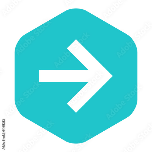 Free Download Arrow Sign Flat Hexagon Icon - GFXLoad