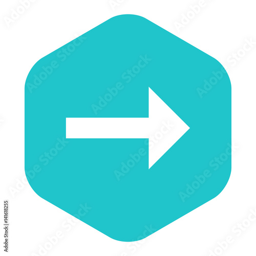 Free Download Arrow Sign Flat Hexagon Icon - GFXLoad