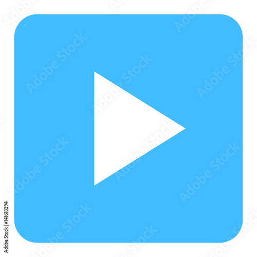 Arrow Play Sign Flat Square Icon