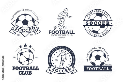 Set of Football Club Graphic Icons Flat Design