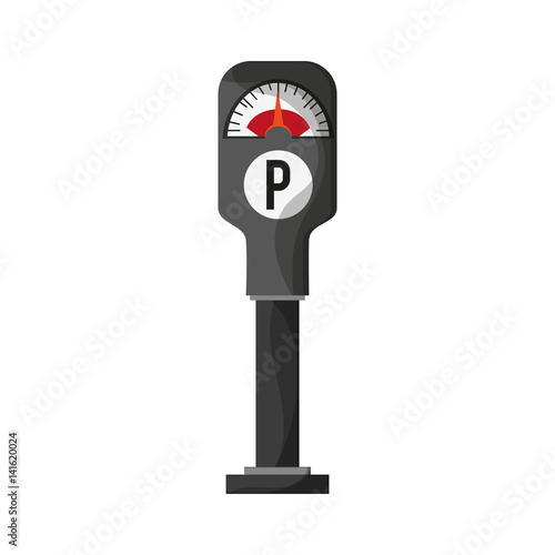 parking meter icon over white background. colorful design. vector illustration