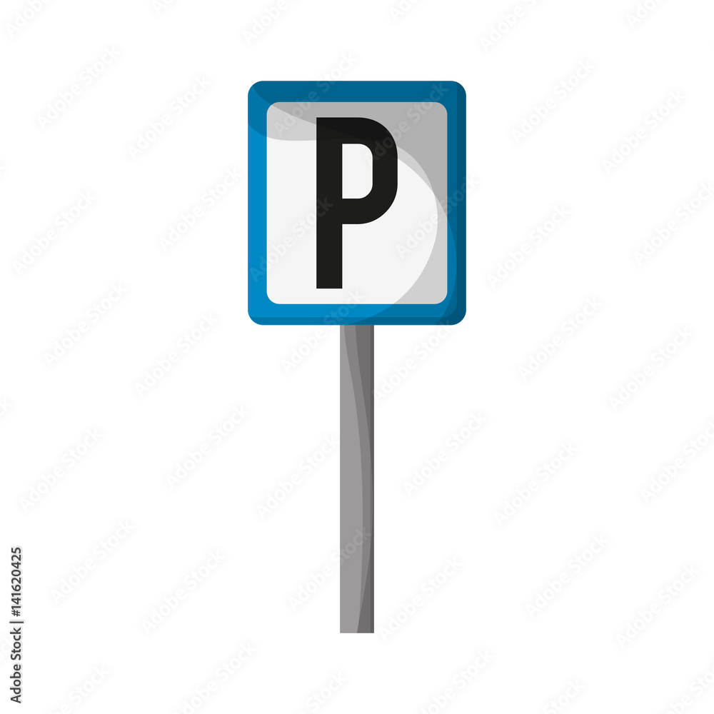 parking zone road sign icon over white background. colorful design. vector illustration parking zone road sign icon over white background. colorful design. vector illustration