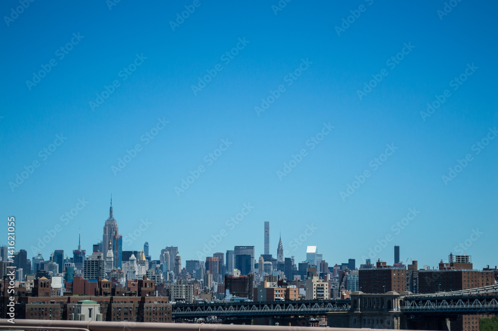 Skyline of Midtown Manhattan as Seen from Brooklyn Bridge, USA