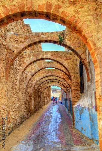 Arched street in the old town of Safi  Morocco