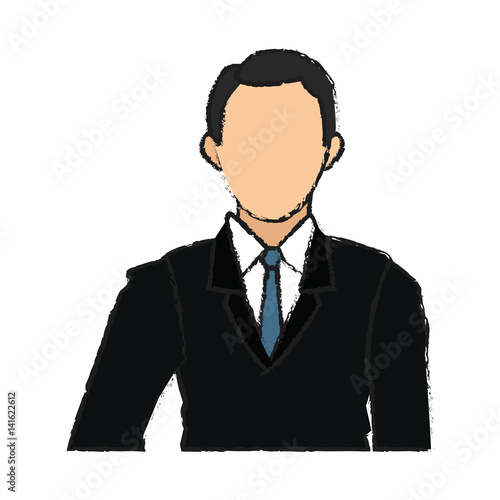 businessman wearing executive clothes over white backround. vector illustration