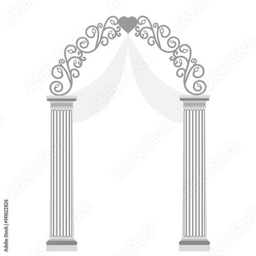 Wedding arch isolated on white background.