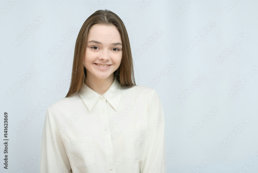 Smiling business woman, isolated on white background. crossed arms Smiling business woman, isolated on white background. crossed arms