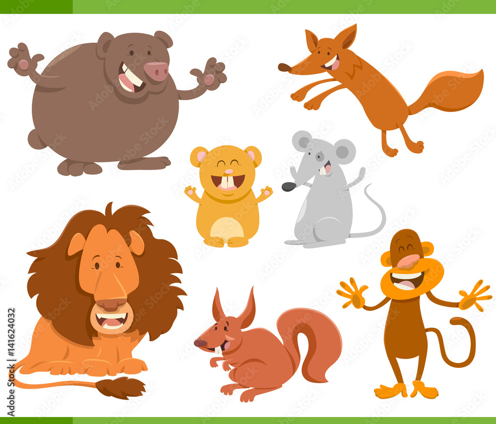 Obraz premium cute animal characters set