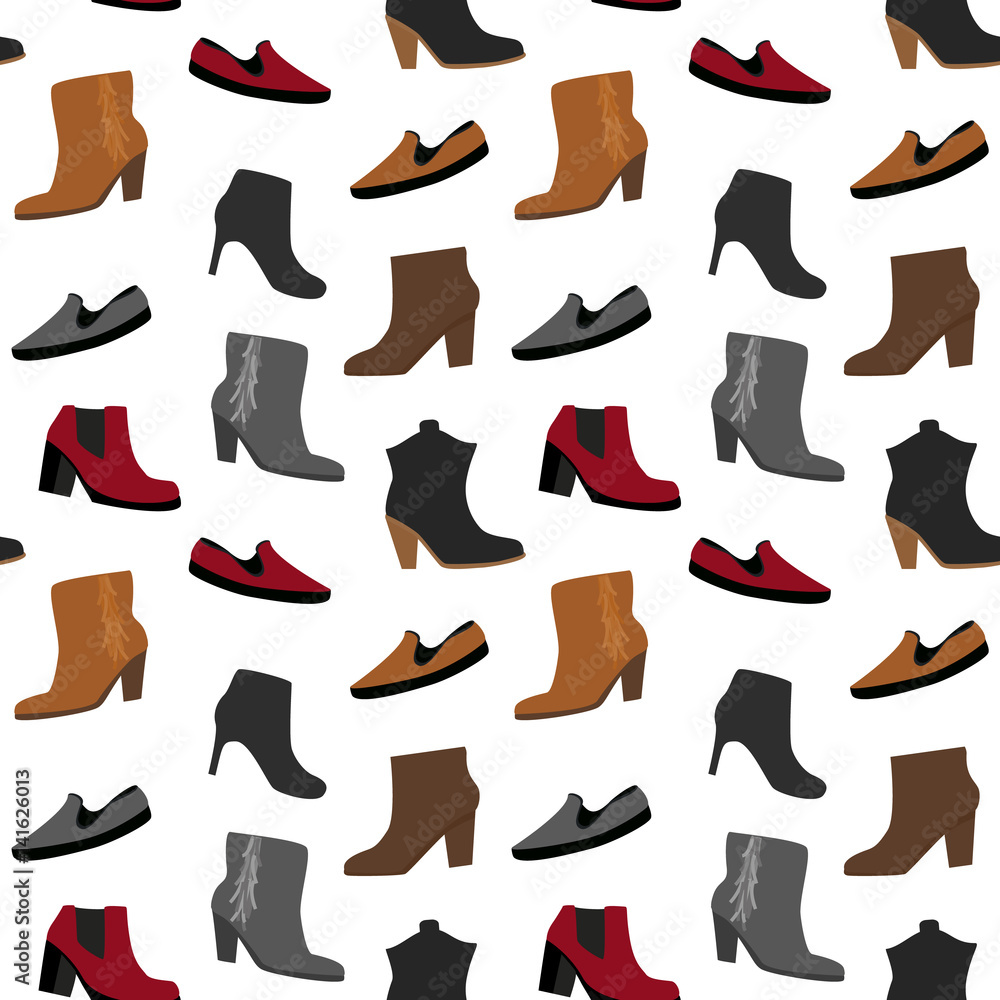 Vector seamless pattern with shoes Vector seamless pattern with shoes