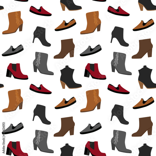 Vector seamless pattern with shoes