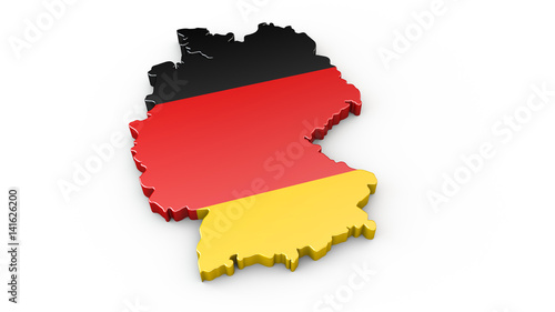 3D Karte von Deutschland - Umriss oder Kontur von Deutschland