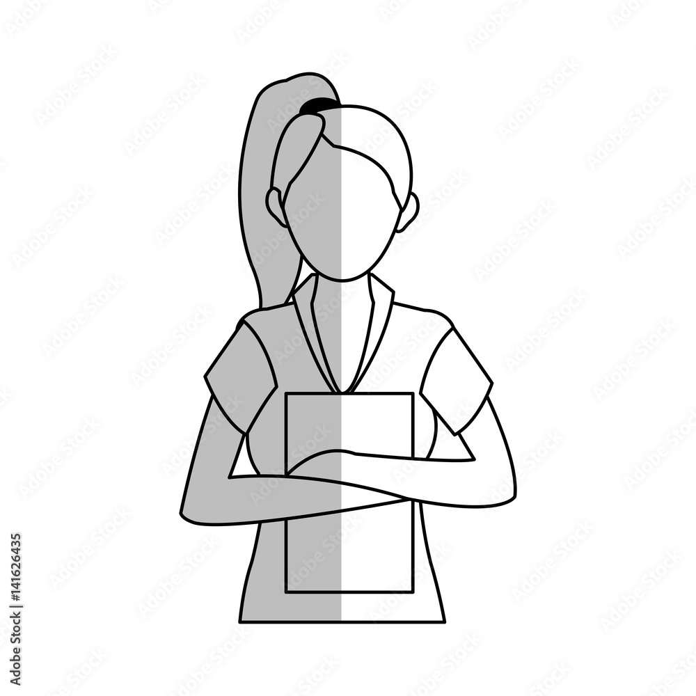 businesswoman wearing executive clothes over white background. vector illustration