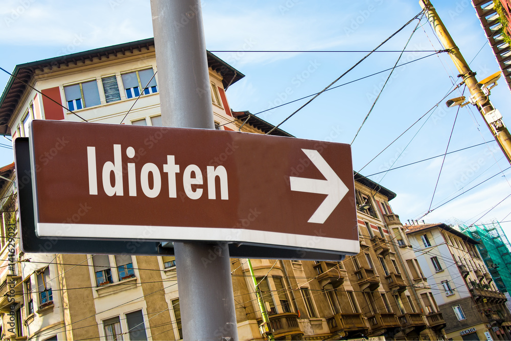 Obraz premium Schild 223 - Idioten