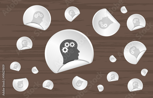 Sticker auf Holztisch/-wand - Gehirn - Training