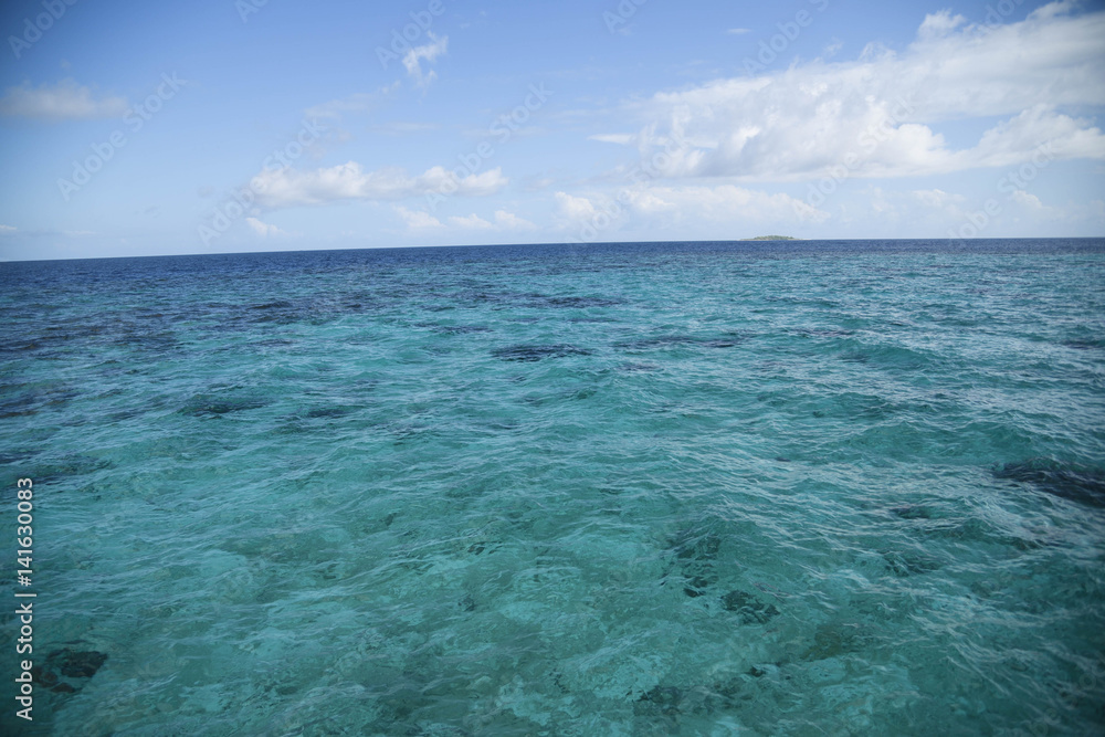 海 モルディブ 浅瀬 サンゴ礁
