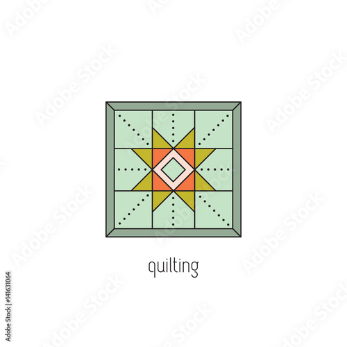 Quilting line icon