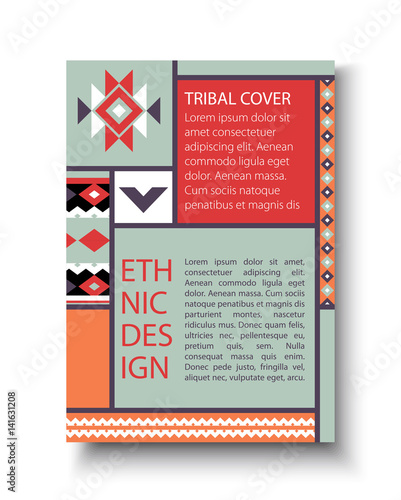 Tribal ethic colorful brochure flyer